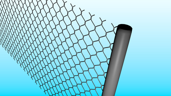free metal chain fence link 3d model - Chain Link Fence by Domgang